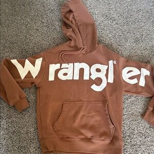 Women’s Wrangler Tan Hoodie with White Lettering women’s XS